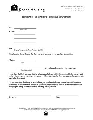 how to write a household composition letter